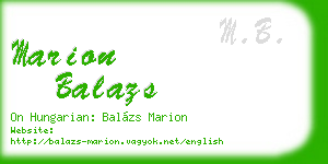 marion balazs business card