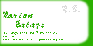 marion balazs business card